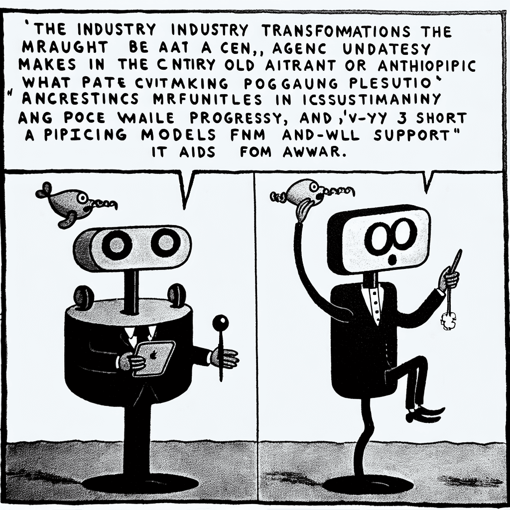 風刺画: 最新AIエージェントのアップデートがもたらす業界の変革