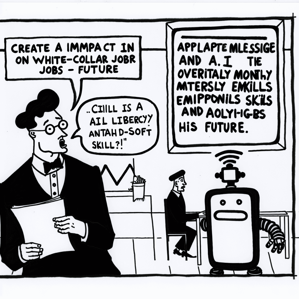 風刺画: AIによるホワイトカラー職への影響とその未来