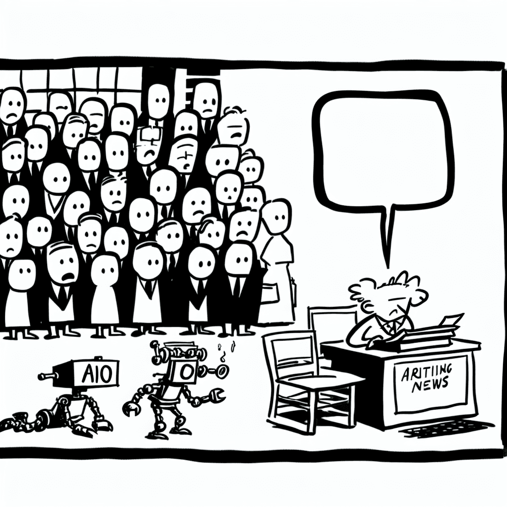 風刺画: AIの進化とジャーナリズムの未来: 信頼の再構築が急務