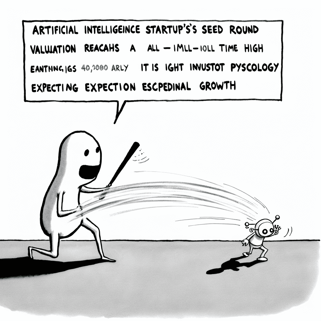風刺画: AIスタートアップの資金調達が過去最高の評価に