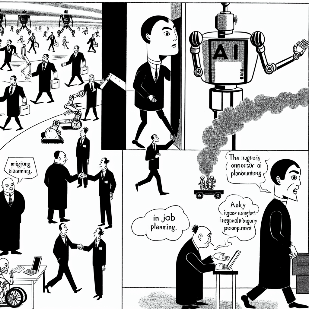 風刺画: AIと雇用の未来：日本政府のリスキリング支援と世界の動向