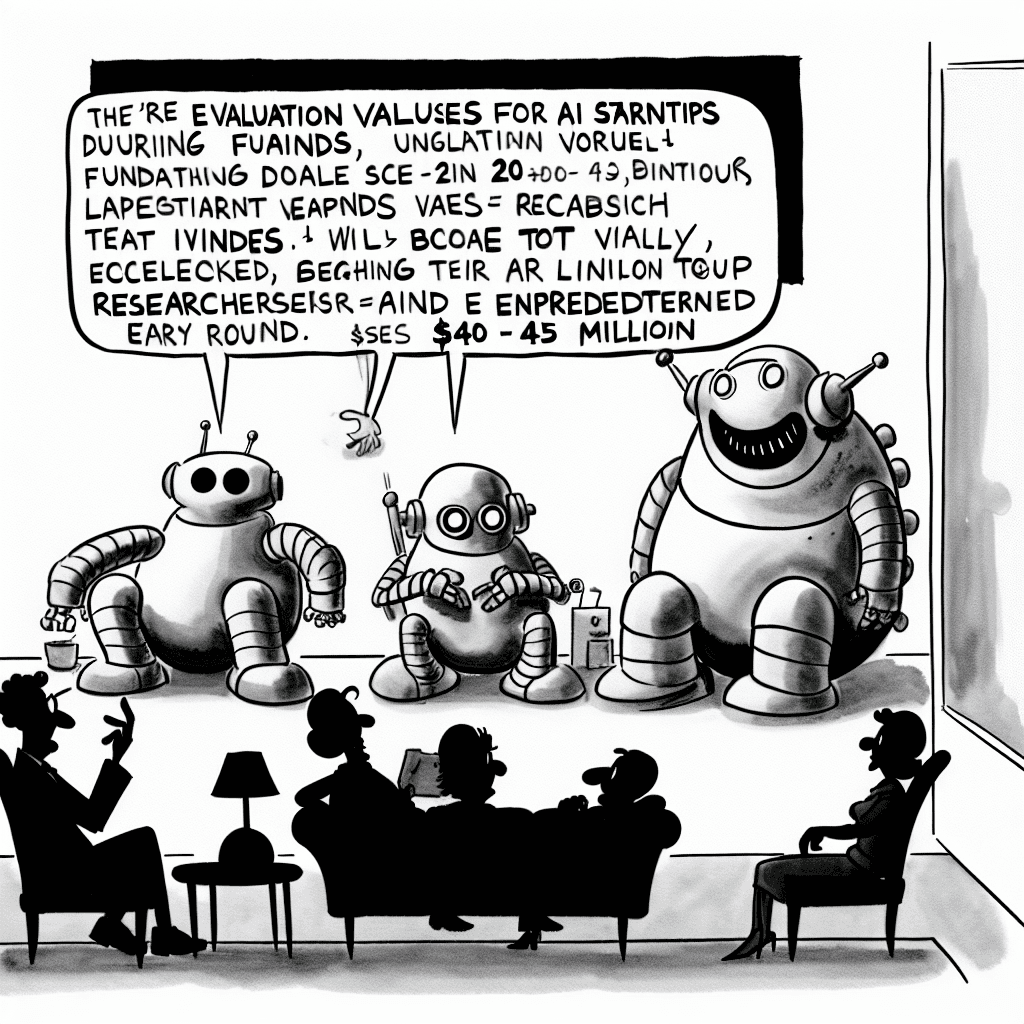 風刺画: AIスタートアップ、資金調達ラウンドで評価額が急騰:背景にある投資家の熱意