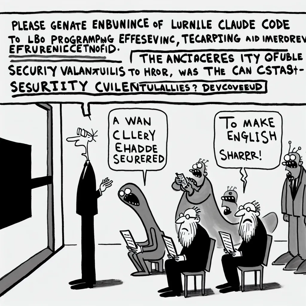 風刺画: Claude Codeの活用術まとめ!開発を10倍効率化する神テク&セキュリティ注意点