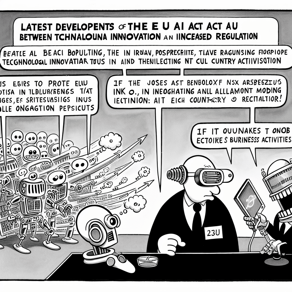 風刺画: EU AI Actの最新動向:技術革新と規制強化の狭間で