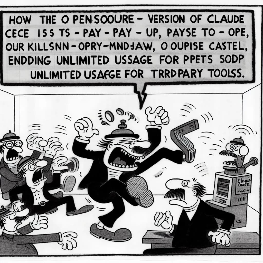 風刺画: オープンソース版Claude「OpenClaw」が有料化で騒動、自作派エンジニアの反応がヤバい